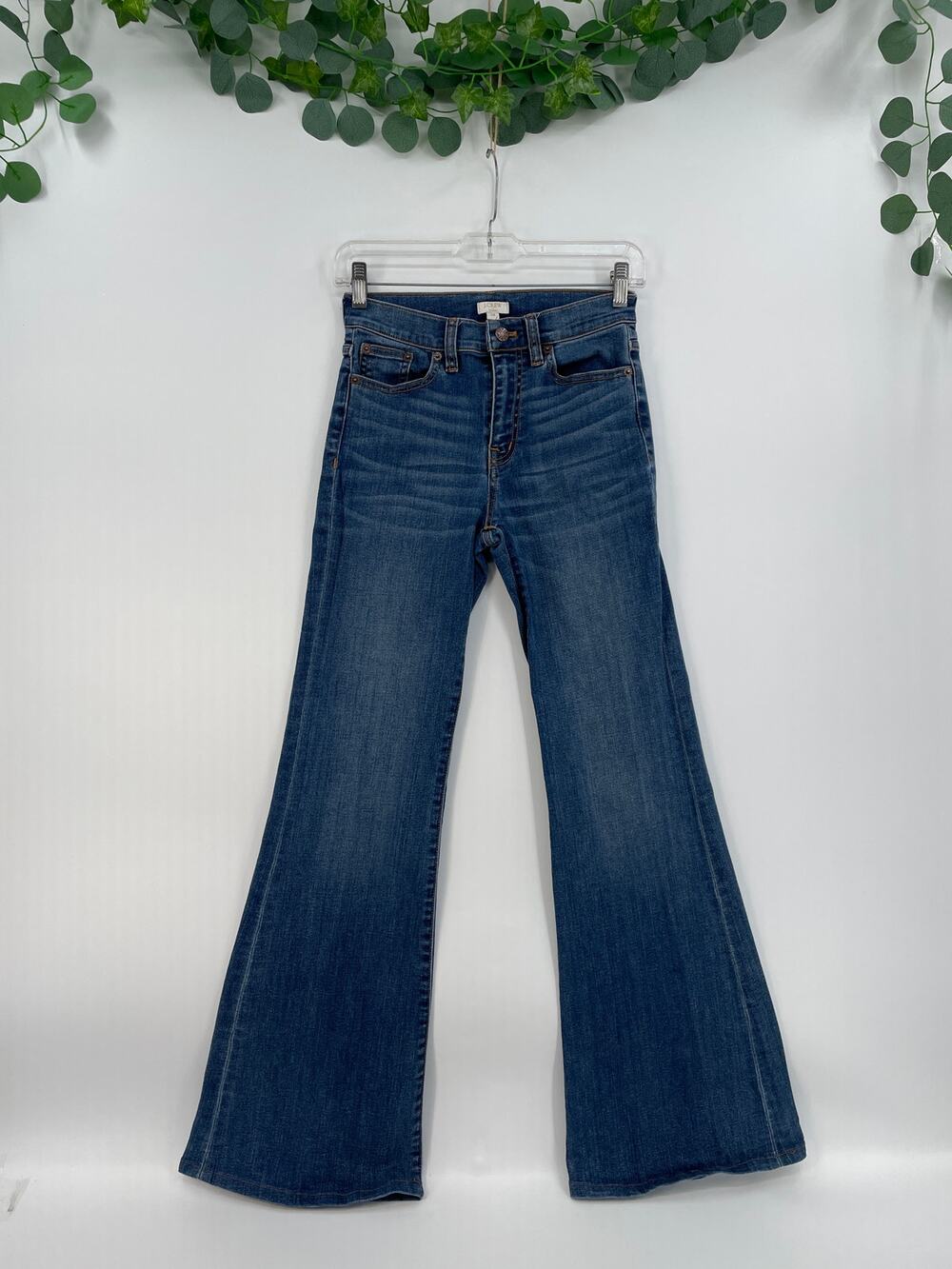 J Crew Womans Denim Flare Jeans Medium Wash Size 24